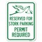 Signmission Reserved for Stork Parking Permit Required W/ Graphic Alum Parking Sign, 18" x 24", A-1824-23172 A-1824-23172 - alternate 1